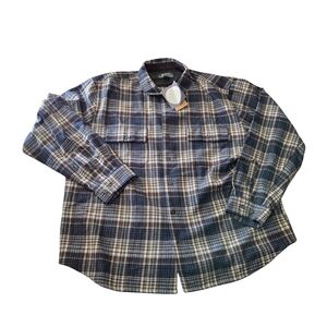 Vintage Woolrich Blue Buffalo Plaid Bering Wool Work Shirt Chore  XXL